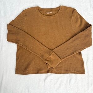 Abercrombie and Fitch Tan waffle knit Sweater